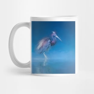 Tricolored heron in morning mist Mug